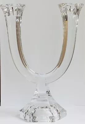 Buy Villeroy & Boch 2 Arm Candelabra Clear Crystal Glass Candle Holder 240mm 24cm • 39.99£