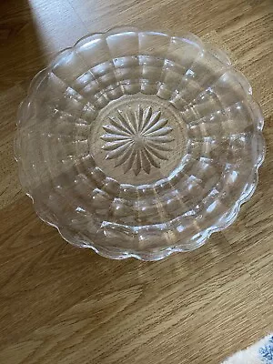Buy Cut Glass Cake  Round Stand Vintage  Pre Owned Pristine 10” Dia • 4.99£