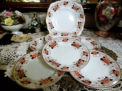 Buy Melba Bone China Cake Plate With Side Plates Vintage • 25.99£