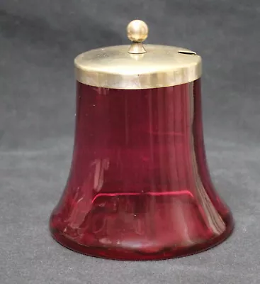 Buy Vintage Cranberry Glass Preserve Jar EPNS Lid *W • 5£