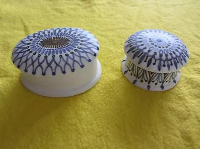 Buy 2 X TRINKET POTS BOXES Irish Studio Porcelain Ceramic Pottery  F. MORRIS Vintage • 9.99£