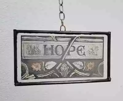 Buy Stained Glass Sun Catcher Hope Design With Lead Surround 11 Cm X 7 Cm Approx • 35£
