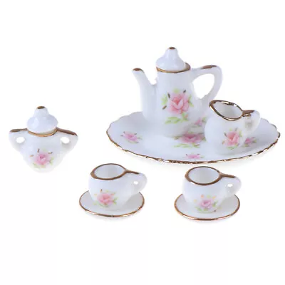 Buy 8Pcs 1/12 Dollhouse Miniature Dining Ware Porcelain Tea Set Dish Cups-wq • 6.12£