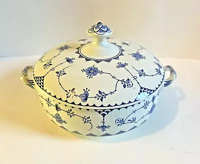 Buy Vintage Furnivals Limited Denmark Blue & White Floral Casserole Dish Pot • 69.89£