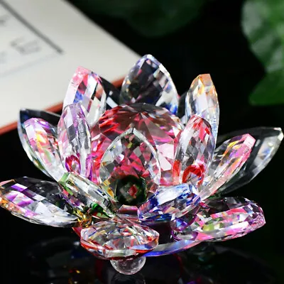 Buy Crystal Glass Lotus Flower Feng Shui Ornaments Collection Party Decoration • 6.31£
