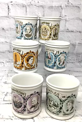 Buy Denby Collection Of British Landmarks Mugs Set Of 6 Stoneware 1970's (MG137G) • 10£