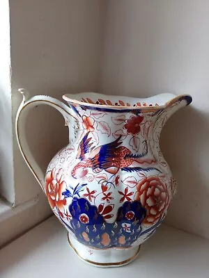 Buy Victorian Gaudy Welsh Pheasant Floral Pattern Jug Vintage Antique 12  • 99.99£