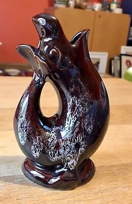 Buy Kernewek Pottery 7” Treacle Brown Seal/Fish Glug Jug/Vase. BEAUTIFUL CONDITION • 12.95£