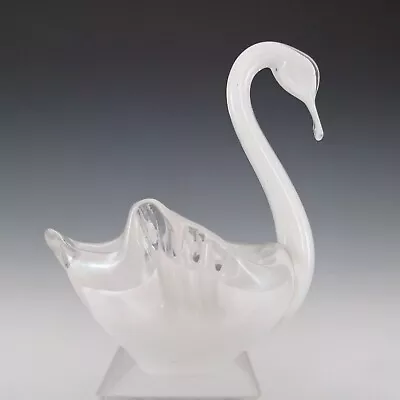 Buy MARKED Langham Vintage British White Glass Swan Bowl • 35£