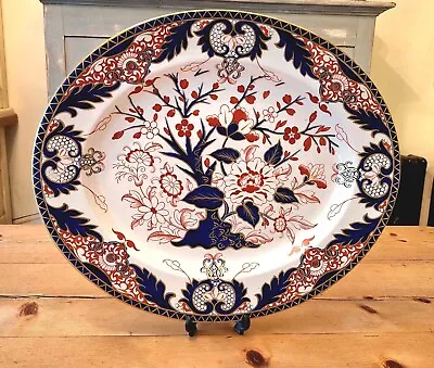 Buy Stunning Antique Royal Crown Derby Kings Pattern Platter -  17 1/4 Inches • 285£