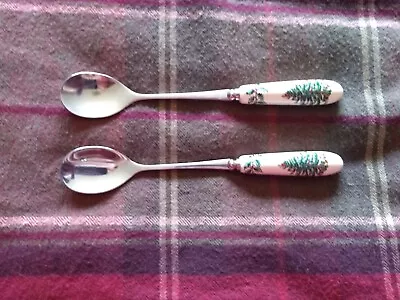 Buy Spode Christmas Tree Pair Of Tea Marmalade Desert Spoons Xmas Dinner Stilton New • 15£
