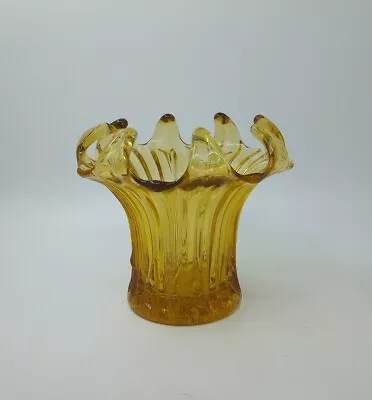 Buy Vintage Sowerby 'Lily' Amber Glass Posy Vase C1933 Art Deco • 15.07£