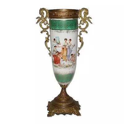 Buy 16  Sevres Style Porcelain Footed Amphora Vase Handled Signed Doecker Antique  • 130.70£
