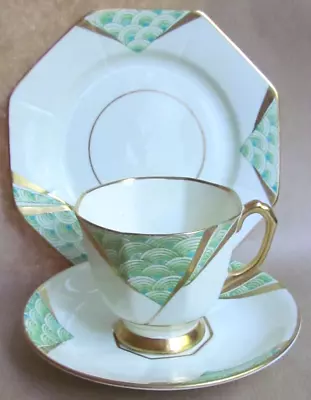 Buy ROYAL STAFFORD IVORY GROUND ART DECO STYLE TEA TRIOS (Ref9677) • 44.99£