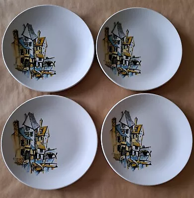 Buy Vintage Mid Century James Kent Old Foley Side Plates - Set Of 4 River Scene  • 8£