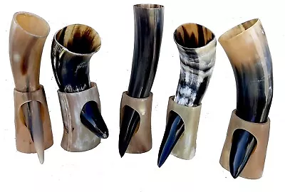 Buy Viking Drinking Horn Vessel Pro Ale Mead Beer Wine Barbarian THOR Gift Set Of 5 • 77.40£