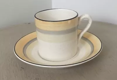 Buy Art Deco Gray's Pottery A2015 Banded Coffee Can Coffee Cup & Saucer • 14.99£