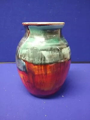 Buy Poole Pottery 'Volcano' Vase Red Multicolour Height 20 Cm - 1106 • 35£