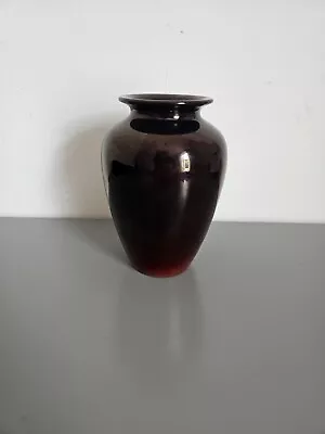 Buy Vintage  Bretby Art Vase , Red / Bronze High Fired Flambe Oviform Shape • 4.99£