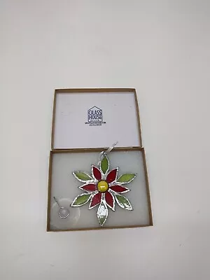 Buy Stained Glass Poinsettia - Handmade Ornament (Small). • 14.99£