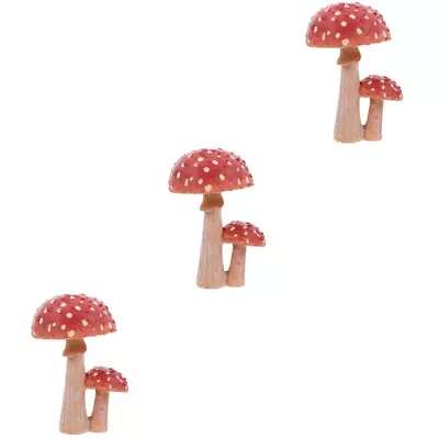 Buy  Set Of 3 Terrarium Decor Toadstool Mushroom Bonsai Ornaments Glass • 23.65£