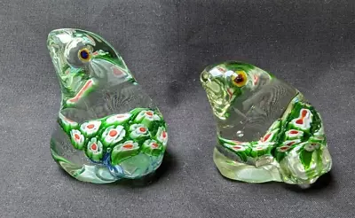 Buy 2 Vintage Millefiori Glass Frog Paperweights • 15£