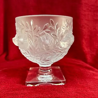 Buy Lalique  Elizabeth  Pattern Clear & Frosted Glass Vase, Bird Decoration & Box • 395£