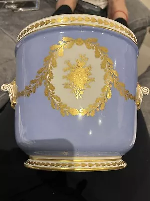 Buy Vintage Sevres-Style Large Hand Painted Porcelain Cache Pot • 250£