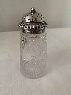 Buy Handsome George V Fully Hallmarked Silver Topped Cut Glass Sugar Shaker • 30£