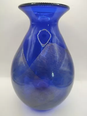 Buy Tiffany & Co. Art Glass 9  Vase Cobalt Blue Signed Zimmerman Hand Blown? Mint  • 93.18£