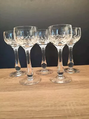 Buy 5 X Stuart Crystal Glengarry Pattern Hock Wine Glasses 17.5cm Tall Signed • 21£