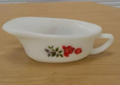 Buy Original VINTAGE Retro JAJ Pyrex JUNE ROSE Gravy Or Sauce Boat WHITE RED • 7.50£