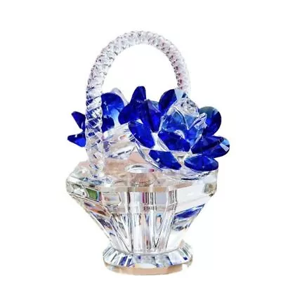 Buy Beautiful Crystal Flower Basket Figurines Small Car Ornaments  Home • 11.29£