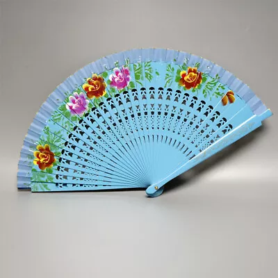 Buy Spanish Style Double Sided Painted Wooden Fans Wedding Party Hand Held Fan • 6.52£