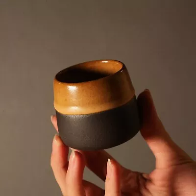 Buy Coffee Mug Stoneware Ceramic Black Minimalistic Small Glass • 18.98£