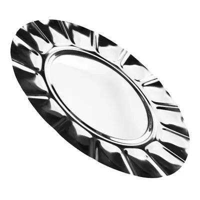 Buy  Round Tray Fruit Stainless Steel Dessert Plate Dish Kitchen Accessory Tableware • 9.99£