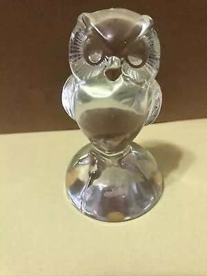 Buy Vintage Sevres France Signed Clear Crystal Owl 5” Paperweight Bird Textured • 37.23£
