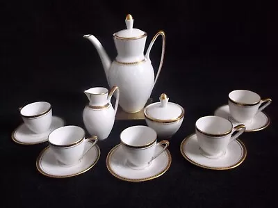 Buy Vintage Bavaria Demitasse Black & Gold Trim 15 Piece Porcelain Tea Set • 60.68£