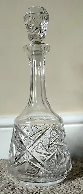 Buy Crystal / Cut Glass Wine Decanter With Stopper, Glassware, Vintage • 19.50£