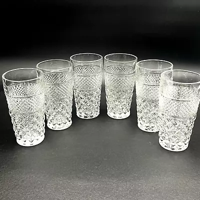 Buy Anchor Hocking Wexford Tumblers 6.25” Tall Clear Ice Tea Glasses MCM - Set Of 6 • 39.01£