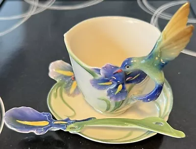 Buy Franz Porcelain Tea Cup And Saucer FZ00129 Hummingbird Pattern.. • 50£