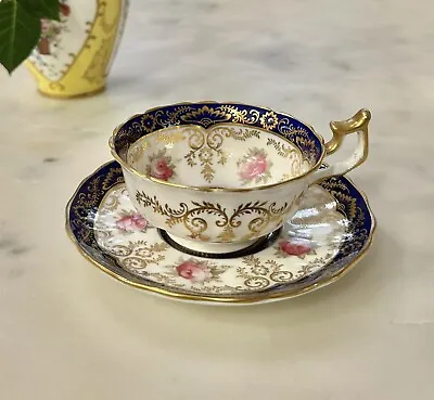 Buy EXC Antique HP Cauldon China Floral Gilt Tea Cup & Saucer ~ Roses • 177.07£