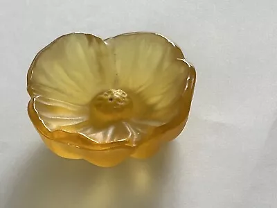 Buy Daum Nancy France Pate De Verre Orange Glass Cactus Flower Dish Signed 2.5  • 80£