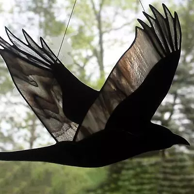 Buy Raven Glass Window Hangings Acrylic Decorative For Festival Party • 9.22£