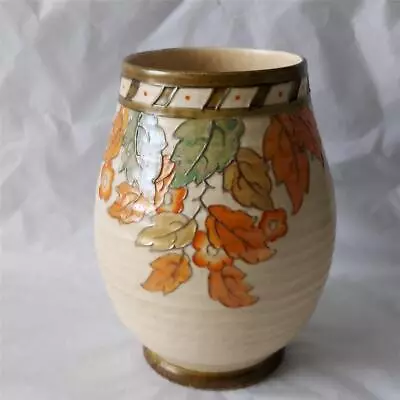 Buy Charlotte Rhead  Crown Ducal  Art Deco Tube Lined Vase Golden  Leaves  4921 • 44.98£