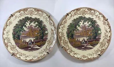 Buy Rare Large Pair Antique Masons Patent Ironstone China Rural Scenes England • 119£