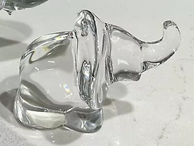 Buy Vtg Signed Lenox Lead Crystal Glass Elephant Figurine Paperweight Trunk Up 2.5 H • 18.92£