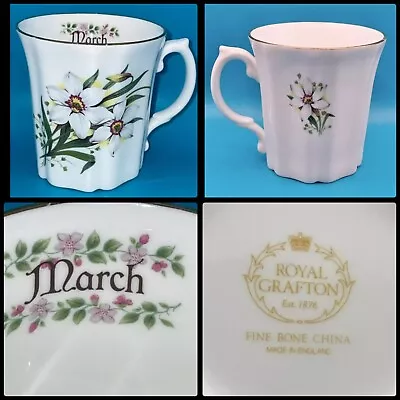 Buy VTG Royal Grafton March Floral Mug Cup Fine Bone China Made In England Free Ship • 12.11£