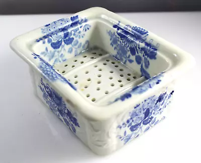Buy Antique Blue & White Transfer Ware Soap Dish  Dresden Opaque China  19thc • 29.95£