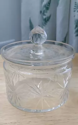 Buy Vintage Cut Crystal Glass STORAGE JAR / CONTAINER POT / BISCUIT BARREL • 12£